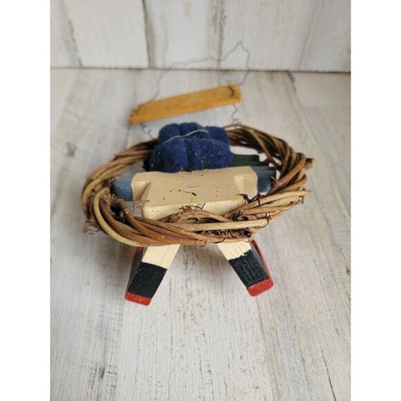 Let It Snow wooden wreath sign Xmas hanging rustic - Picture 7 of 8